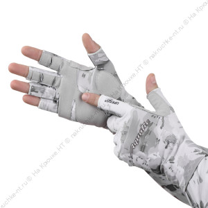 Перчатки для рыбалки летние Aquatic UPF50+ (цвет: WHITE CAMO, размер L/XL) Перчатки для рыбалки летние Aquatic UPF50+ (цвет: WHITE CAMO, размер L/XL)