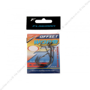 FLAGMAN Крючок Worm Super Wide Gape Offset №4/0 4шт FLAGMAN Крючок Worm Super Wide Gape Offset №4/0 4шт